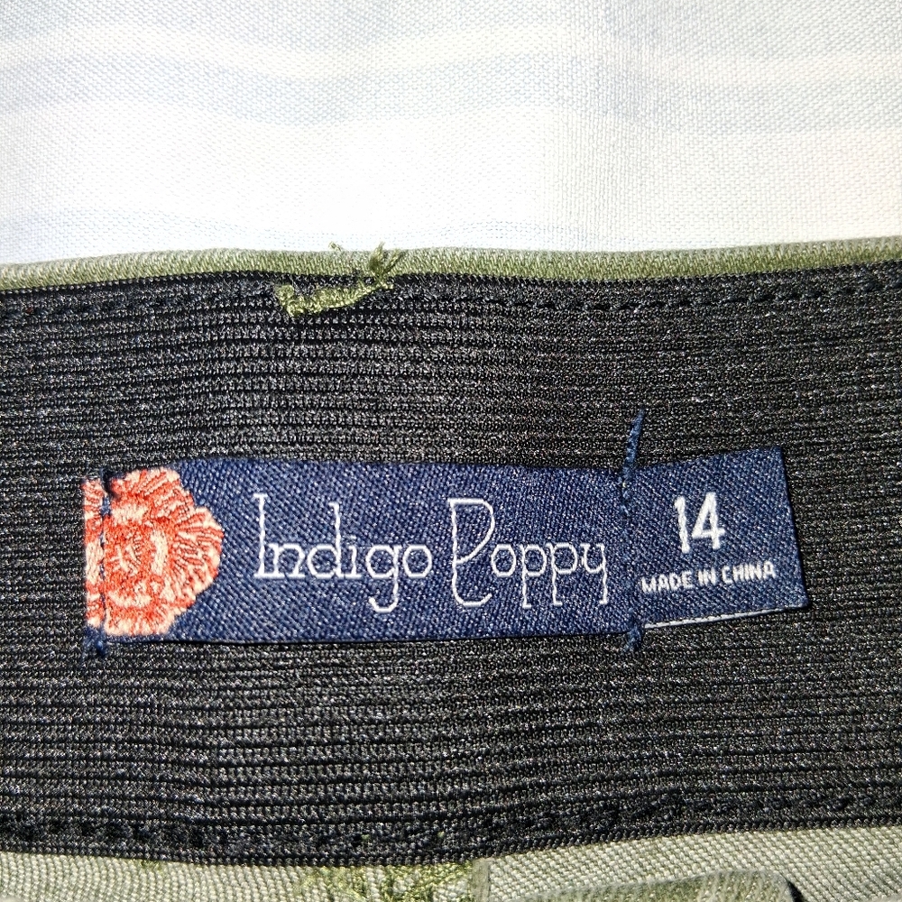 Indigo Poppy Black Textured Fabric Jeans Women Size 14 - Picture 16 of 16